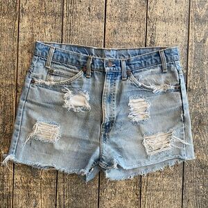 Vintage Levi’s 501 cut off shorts. Size 34. Great worn in and rugged look!